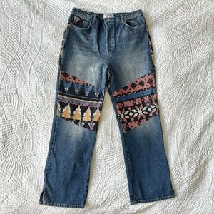 Free People Rocky Mountain Aztec Jeans